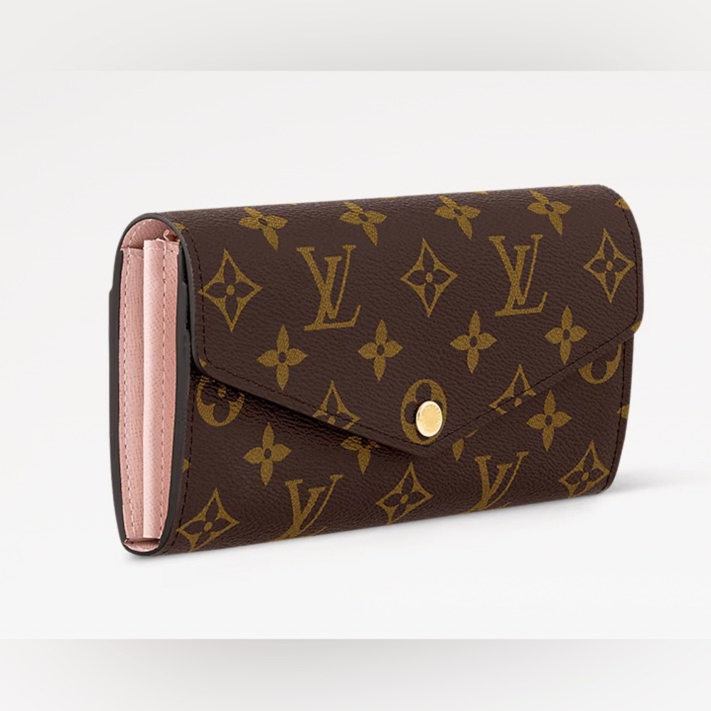 ❌SOLD❌ Louis Vuitton Monogram Canvas Sarah Wallet with Pink Interior Authentic - Picture 1 of 10